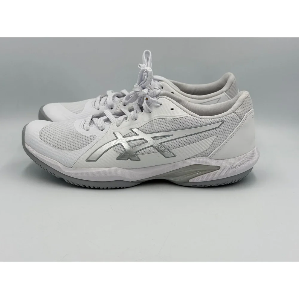 ASICS Solution Swift FF Womens 9.5 Tennis Shoes White Silver 1042A265